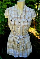 C&A Hemd bluse tunika karo mit gürtel beige gold Bayern - Neuendettelsau Vorschau