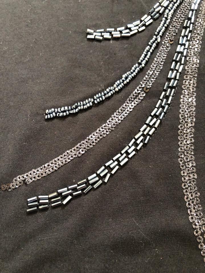 Maison 123 Paris Langarmshirt Pailletten Eleganz 80% Viscose in Oberhausen