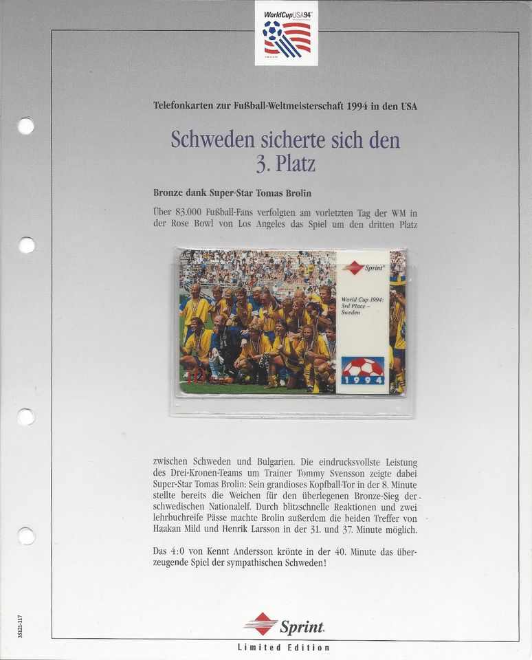 20 Telefonkarten Album limitiert Limited Edition Fußball WM94 in Waldau