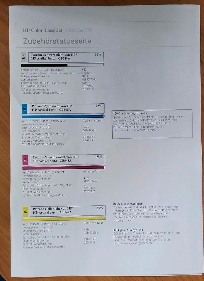 HP Color Laser Jet CMI 1312 nfi MPF in Neu-Isenburg