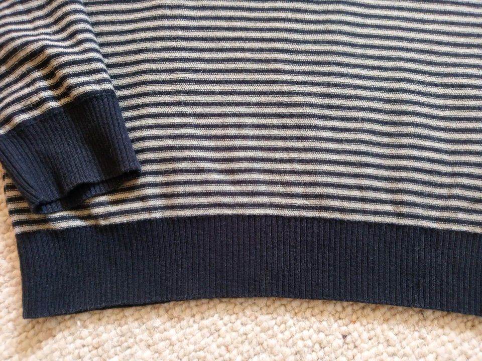 Tommy Hilfiger Pullover Marineblau Streifen Baumwolle 8%Kaschmir in Warmsen