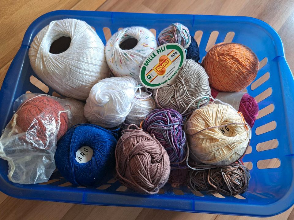 Set Garn 100 % Baumwolle Häkeln Lang Yarns Strickpacket Wolle in Moosthenning