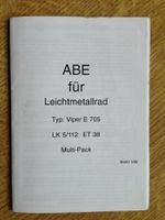 ABE für Rial Viper E 705 in 5/112, 5/120, VW, Ford, Mercedes, BMW Bayern - Marktsteft Vorschau