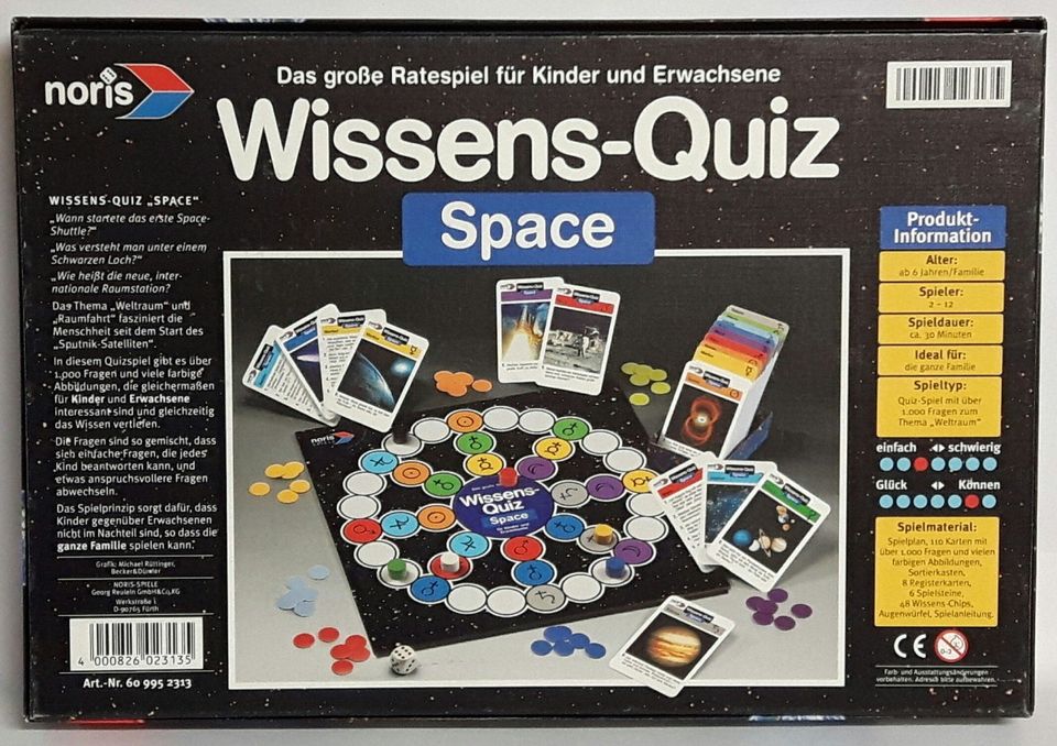 Noris Brettspiele Wissens-Quiz Space Weltraum Fragen Astronauten in Hiltrup