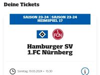 HSV - Nürnberg Ticket Hamburg Barmbek - Hamburg Barmbek-Süd  Vorschau