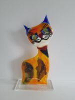 Vintage Glas Skulptur Figur Bild Katze Höhe ca. 28,8 cm RAR !!! Niedersachsen - Wolfsburg Vorschau