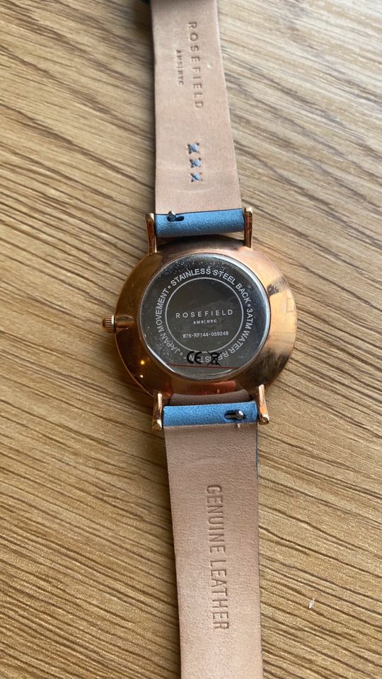 Uhr Damen von Rosefield, blau/rose wie neu, Armbanduhr in Au