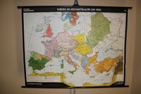 alte Schulkarte „Europa im Hochmittelalter um 1000“ Rollkarte map Berlin - Pankow Vorschau