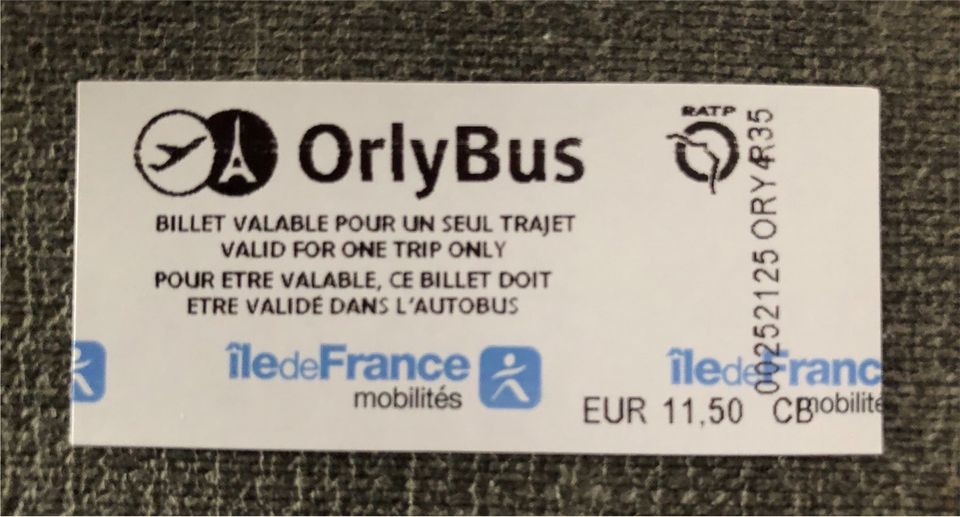 6x île de France - Orly Bus Tickets à 11,50 Euro in Berlin