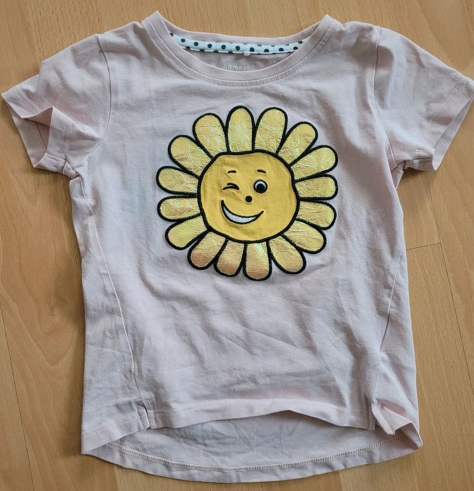 Schönes T-Shirt, Sonnenblume Glitzer, Gr. 104, rosa, Name it in Markt Bibart