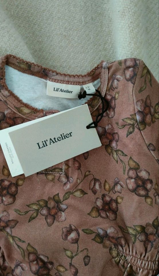 Neu Kleid Lil'Atelier Mädchen braun Blumen Gr 98 in Stahnsdorf