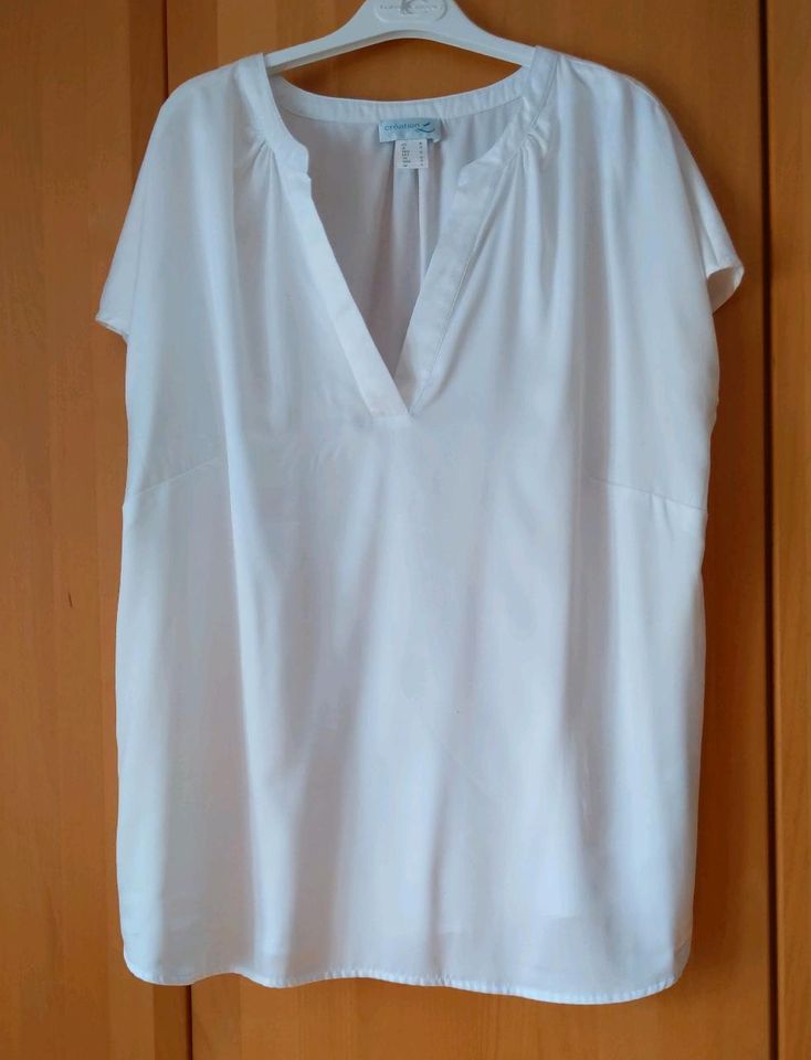 Bluse weiss Kurzarm 48 XXL in Waldkirchen