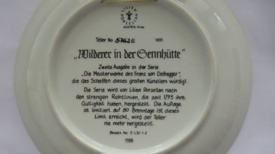 Lilienporzellan 2 Sammelteller Meisterwerke Franz von Defregger in Wuppertal