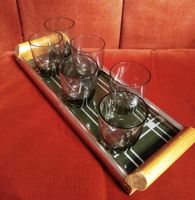 Rauchglas Tablett Schnapsglaeser art deco? 50er 60er? Niedersachsen - Zeven Vorschau