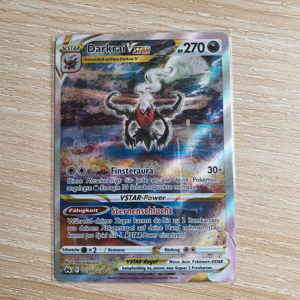 Pokemon Karte Darkrai VStar Fullart GG50/GG70 Zenit der Könige in Friedrichsthal