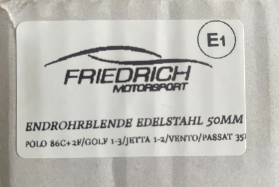 Friedrich Motorsport Auspuffblende *Edelstahl* Endrohr ESD VW in Hannover