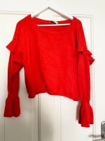 Zara pullover kurz Rüsche knit orange rot Koralle Mitte - Wedding Vorschau