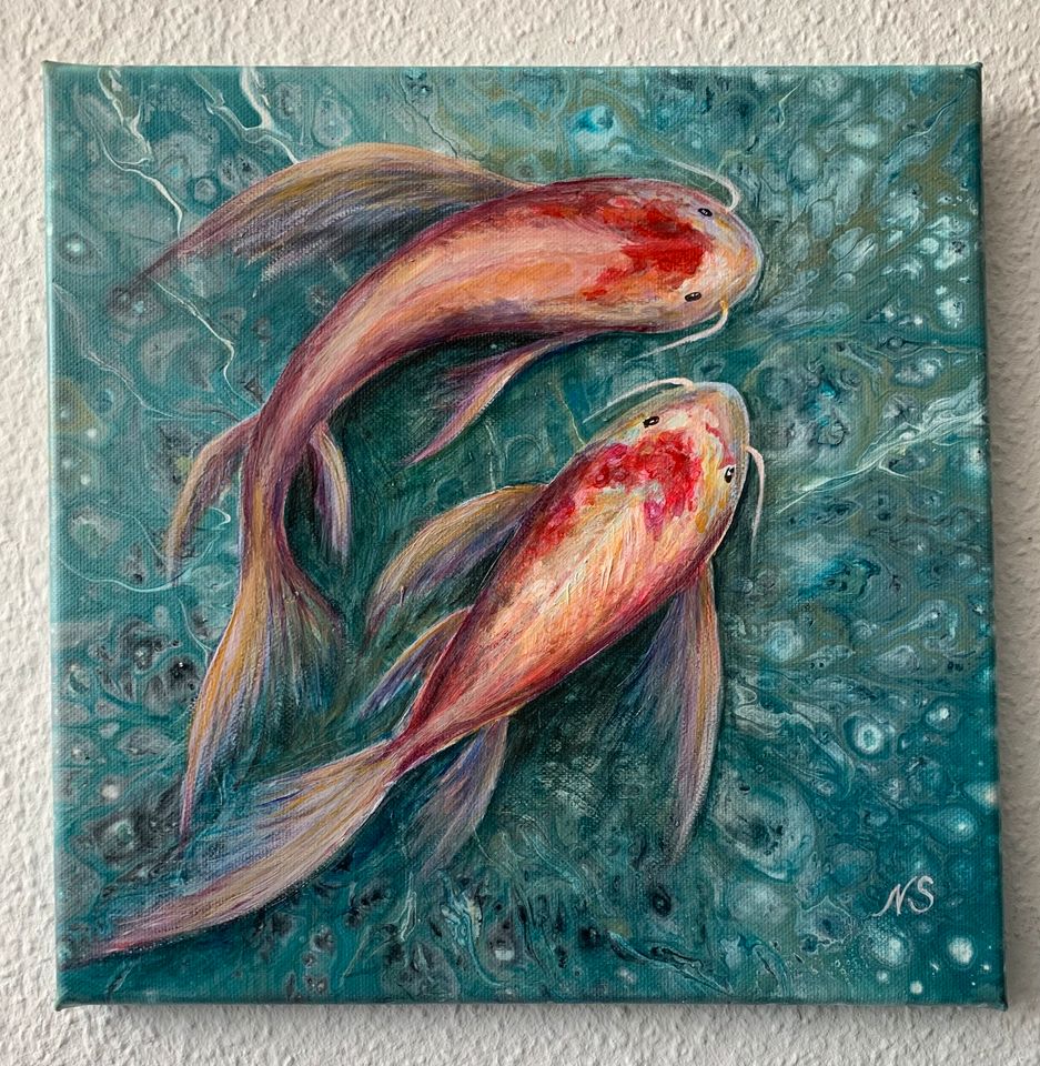 Koi Karpfen MALEREI Kunst ACRYL Original BILD Feng Shui in Hiltrup