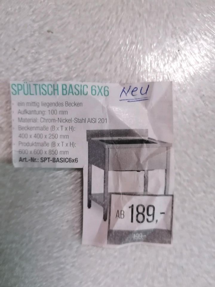 Gastrospühltisch Basic 6x6 NEU! in Lindau
