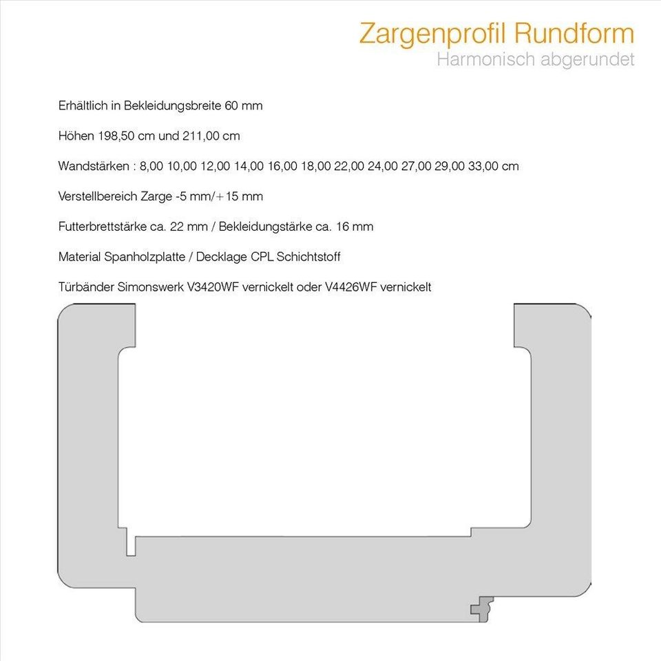 Zimmertüre Wohnraumtüre CPL holzdesign Lisene L7 Akazie quer in Siegen