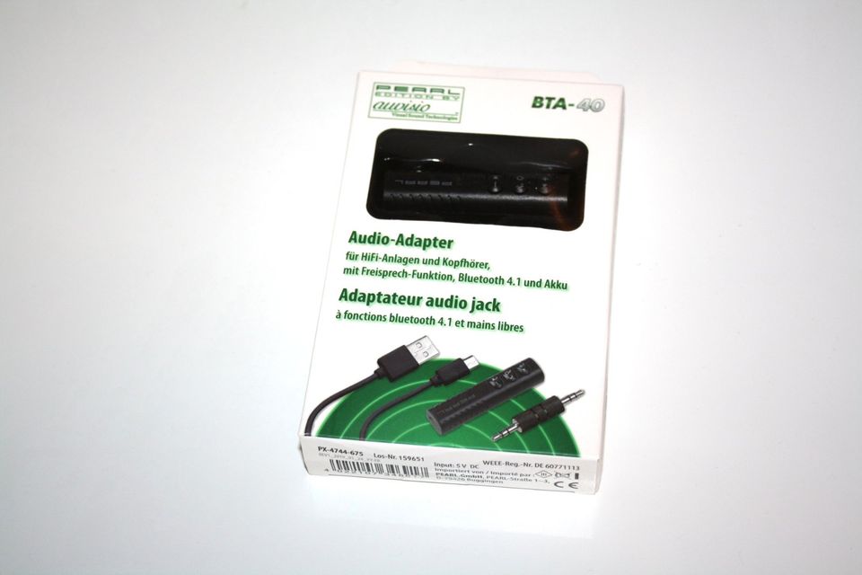 Adaptateur audio jack à fonctions bluetooth et mains libres BTA-40