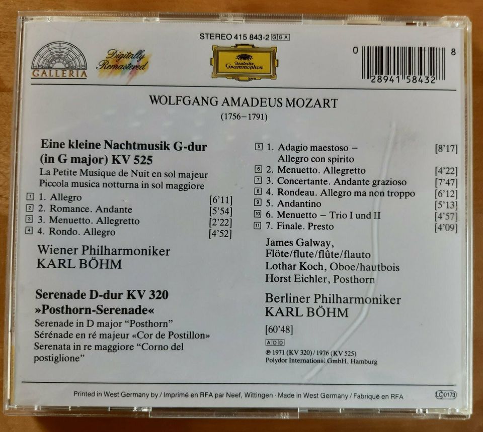 CD Eine Kleine Nachtmusik/Posthorn Serenade in Neustadt a. d. Waldnaab