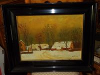 52x42cm altes Gemälde Winter Landschaft signiert Martin 87 Hessen - Idstein Vorschau