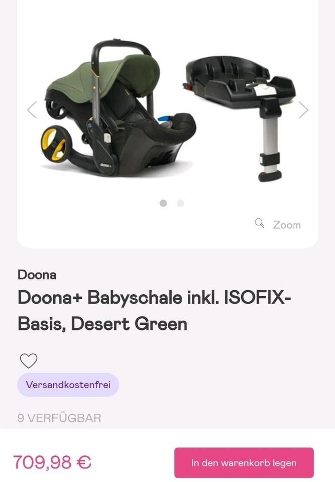 Originale doona Kinderwagen/Babyschale+ Zubehör in Werdau