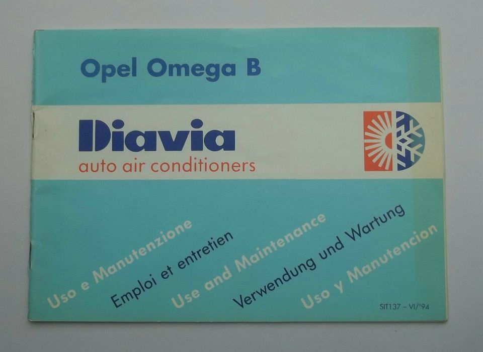 Bedienungsanleitung & Wartung Klimaanlage Opel Omega B Diavia in  Nordrhein-Westfalen - Löhne | Ersatz- & Reparaturteile | eBay Kleinanzeigen  ist jetzt Kleinanzeigen