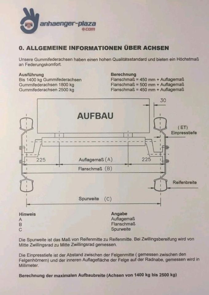 1400kg gebremste Anhänger Achse AM:1300 AS:5*112 Schlegl Radbrems in Köthen (Anhalt)