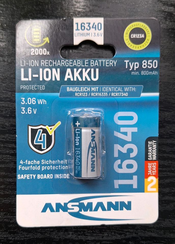 ANSMANN Lithium Batterie 16340 Akku 800mAh in Hagen
