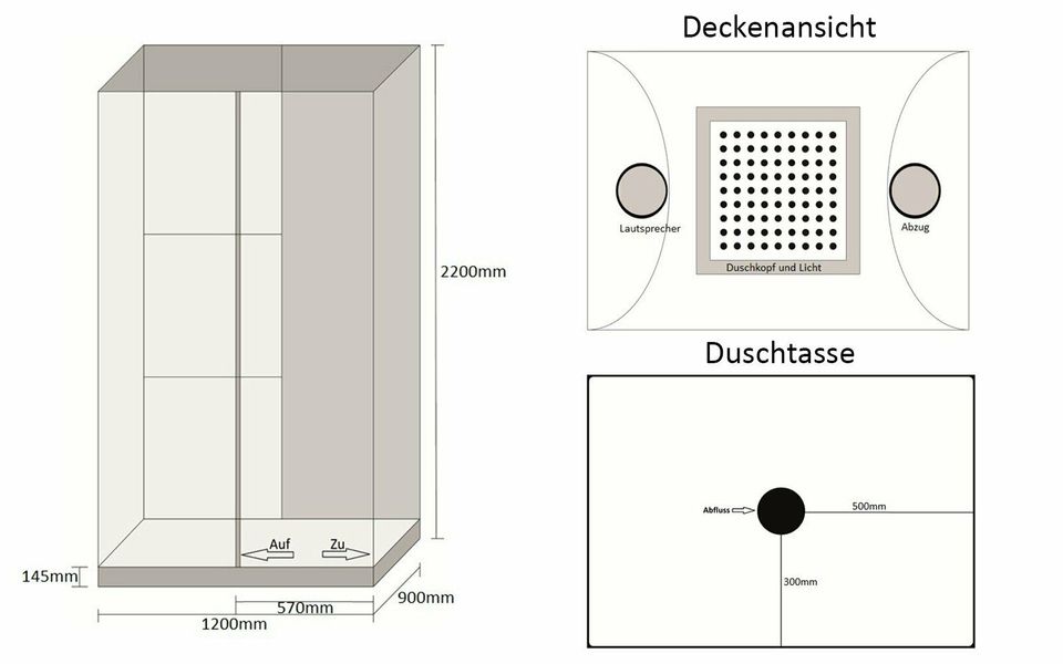 Dampfdusche Duschtempel Komplettdusche Duschkabine 120 - 90cm in Lübbecke 