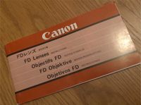 Canon FD Objektive Bedienungsanleitung 5-sprachig Kr. München - Ottobrunn Vorschau