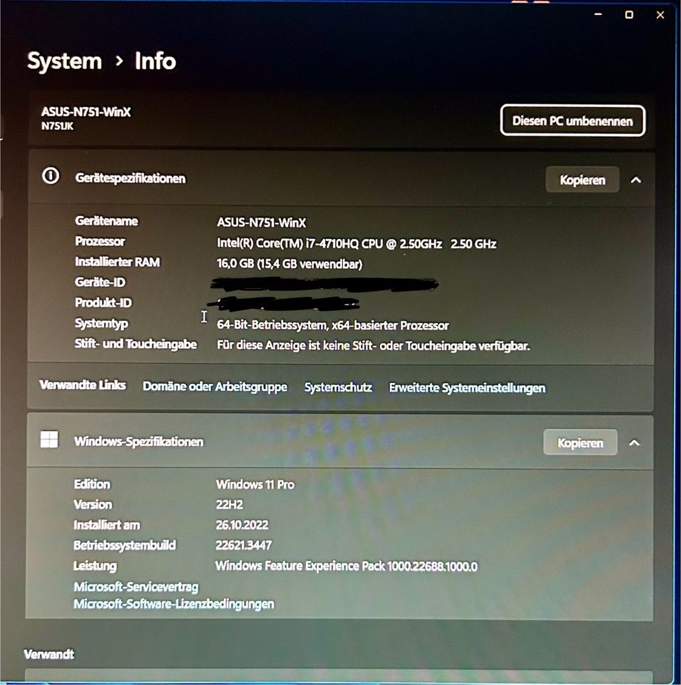 Asus N751 - 17“ i7-4710 Geforce gtx850m in Chemnitz