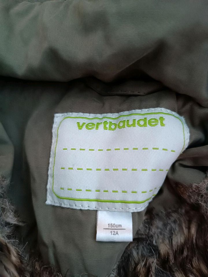 Verbaudet parka khaki Jacke Mantel Teddyfell 146 150 152 in Eisenach