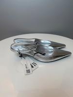 Zara Slingback Kitten Heels silber echtes Leder Gr. 38 Neu Bayern - Haibach Unterfr. Vorschau