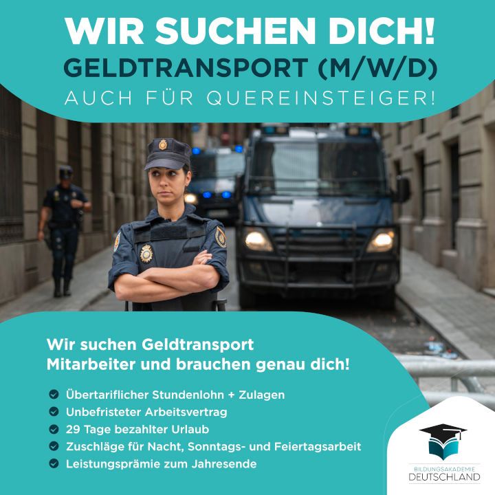 Geldtransport (m/w/d) | Auch für Quereinsteiger**|job|security|quereinsteiger|sicherheitsmitarbeiter|vollzeit in Zehlendorf 