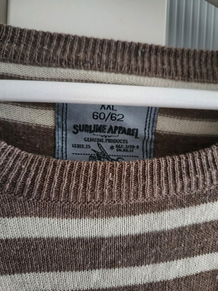 Herren Strickpullover XXL braun beige gestreift in Kirchen (Sieg)