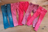 H&M Topolino next Jeans Gr 128 Mädchen Hose rot lila blau Niedersachsen - Wolfsburg Vorschau