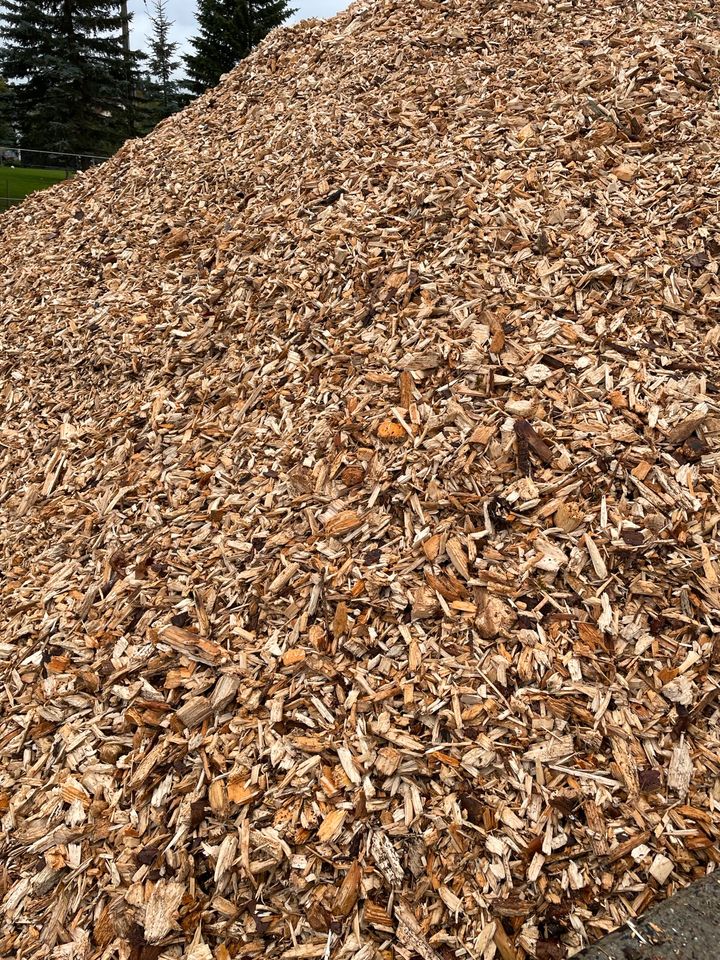 Hackschnitzel Beetabdeckung Rindenmulch Garten Fallschutz in Baden