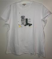 Neu! Weisses T—Shirt von Barbour mit Hund, Größe 44 Hessen - Offenbach Vorschau