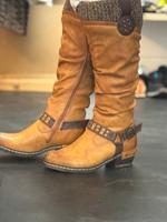 Rieker-Winterstiefel mit Schafsfellimitat Innenfutter, Größe 38, Hessen - Rosbach (v d Höhe) Vorschau