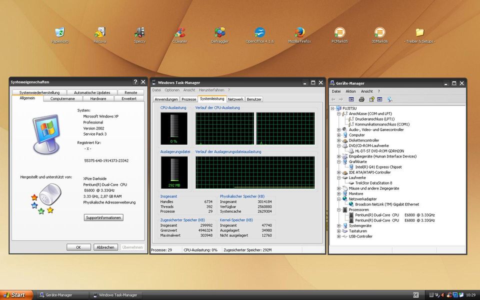 FUJITSU RETRO PC - E6800, 3GB RAM, 160GB HDD, LPT1, WINDOWS XP in Prohn