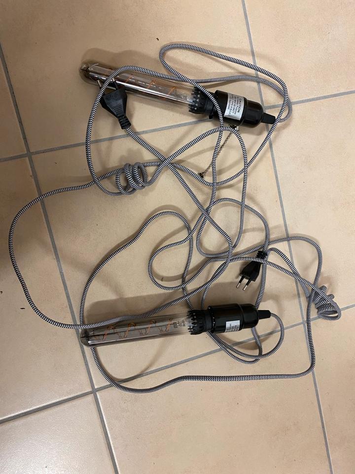 House doctor Lampenfassung mit Stecker und Kabel schwarz weiß in Ampfing