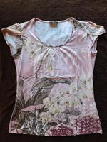 T-Shirt mit Rundhalsausschnitt von Taifun Gr.38, rosa Blumenmuste Bayern - Großmehring Vorschau