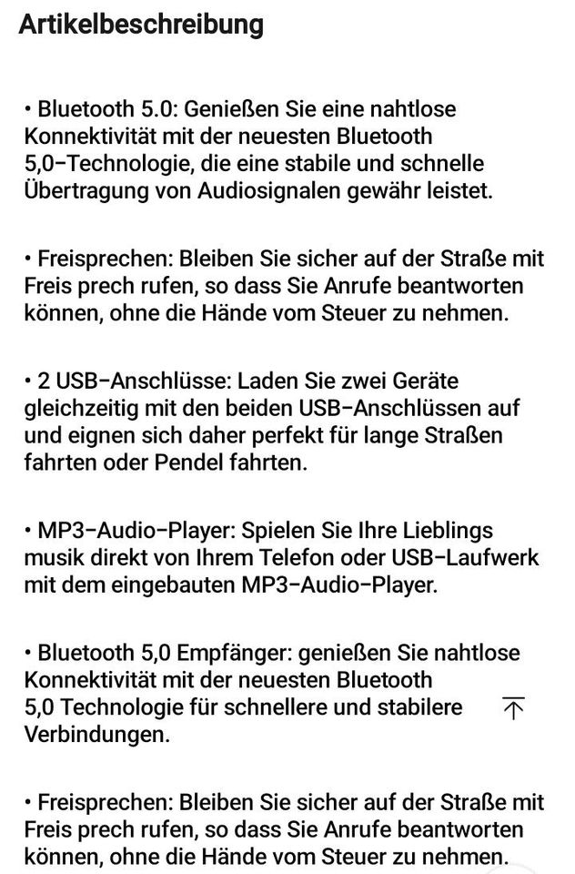 Auto bluetooth Mp3 Player, Ladegerät, Freisprech funktion Neu. in Hamm