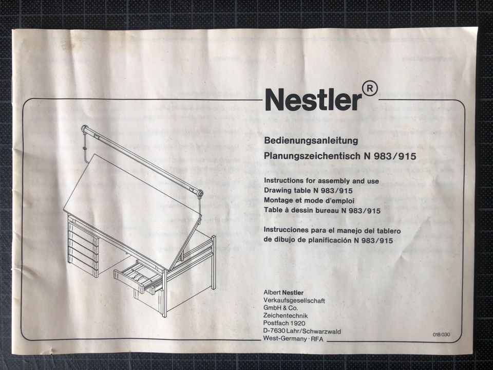 Nestler Planungszeichentisch N 983 / 915 Schreibtisch Büro in Rödermark