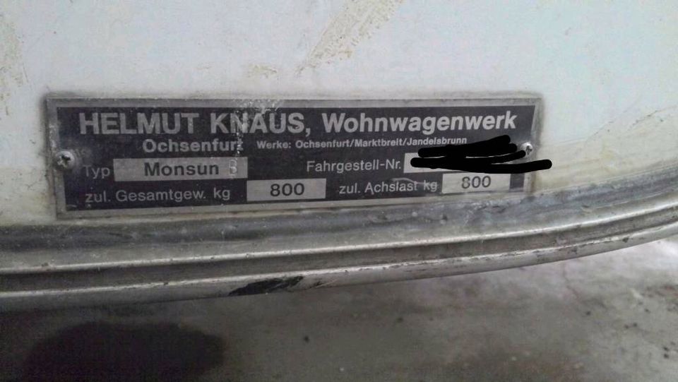 Knaus Monsun B 380 Wohnwagen Camper Caravan 800kg leicht Oldtimer in Dresden