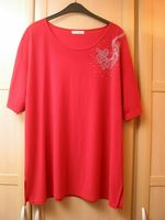 Rotes Damenshirt mit silbernem Muster in Größe XXL Nordrhein-Westfalen - Dinslaken Vorschau
