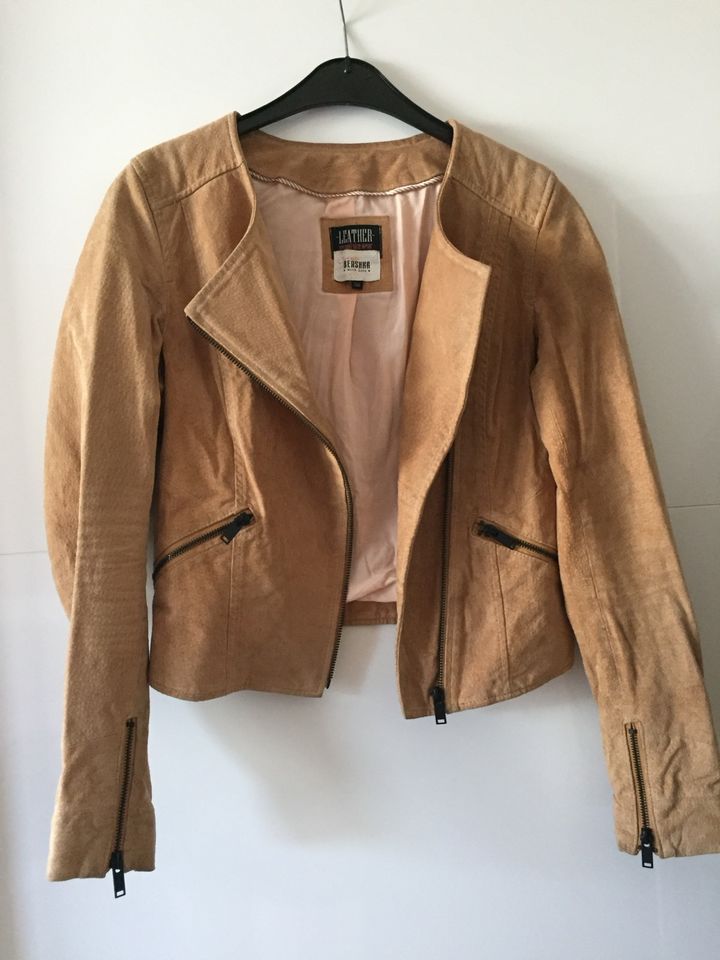 Bershka Lederjacke Wildleder Imitat cognac Gr. S in Stolberg (Rhld)